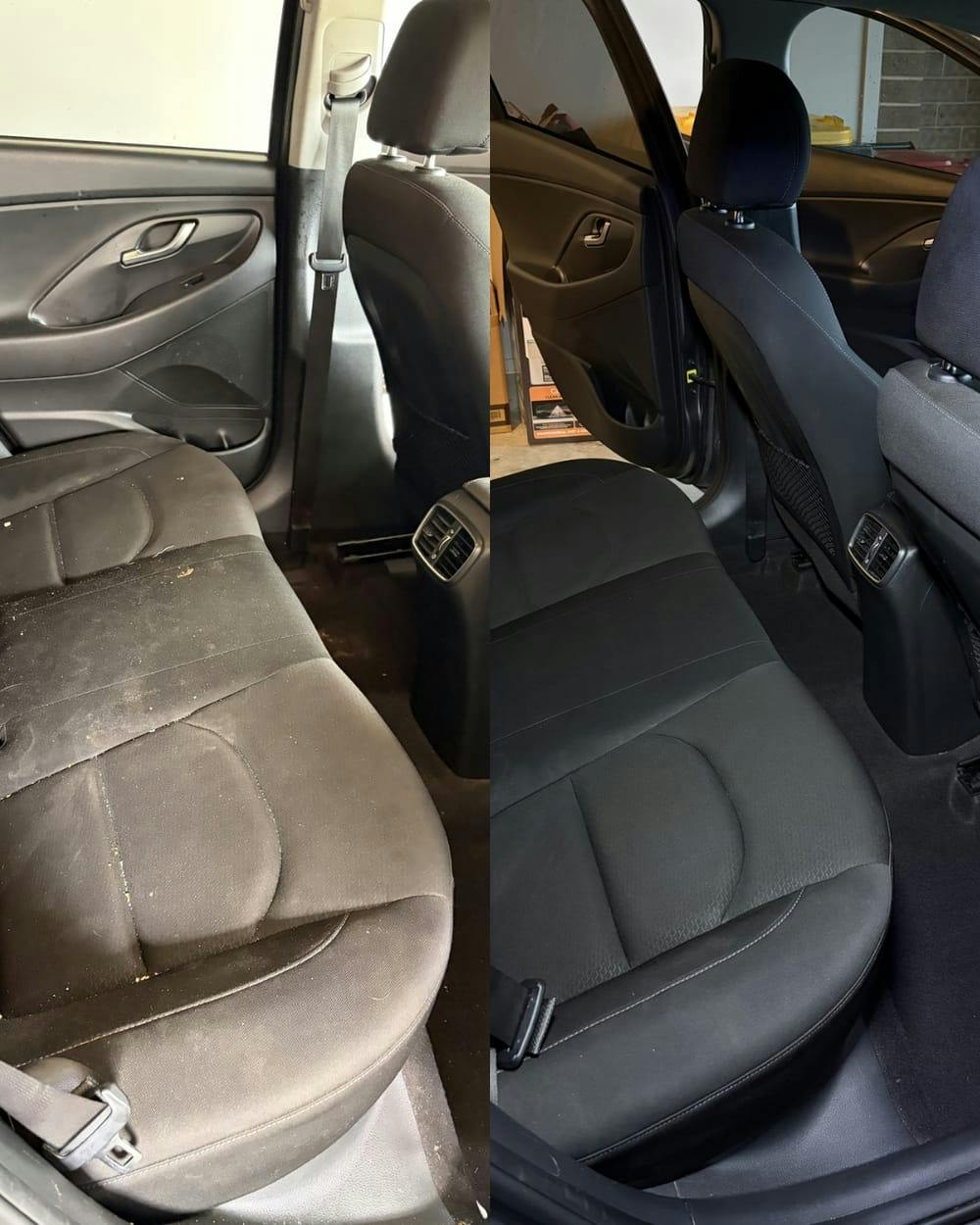 Interior detail, before and after