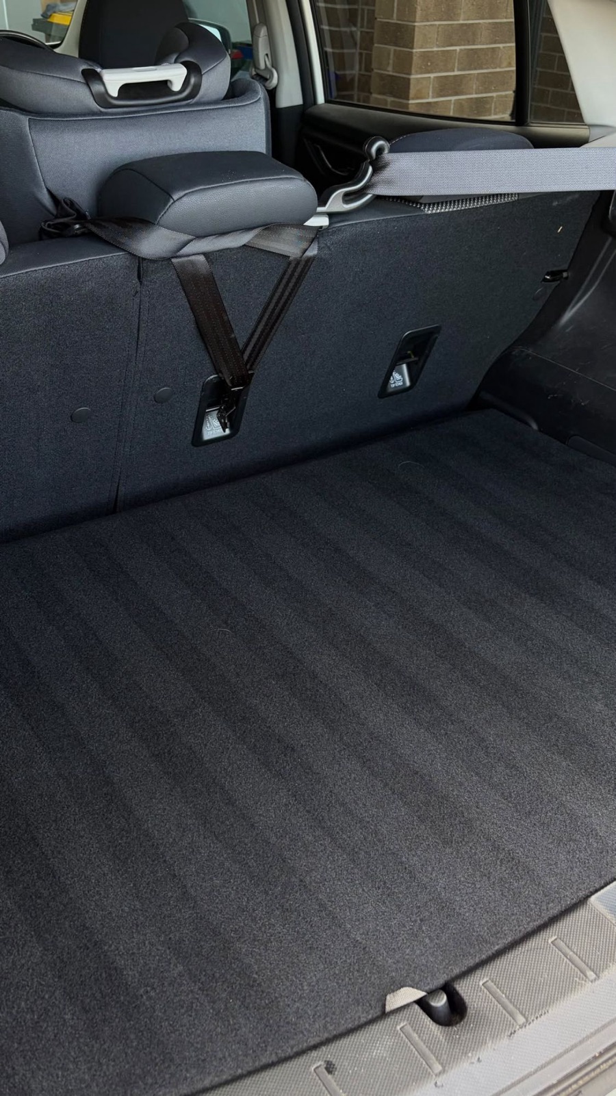 Boot carpet after a deep clean, fibres lifted and even